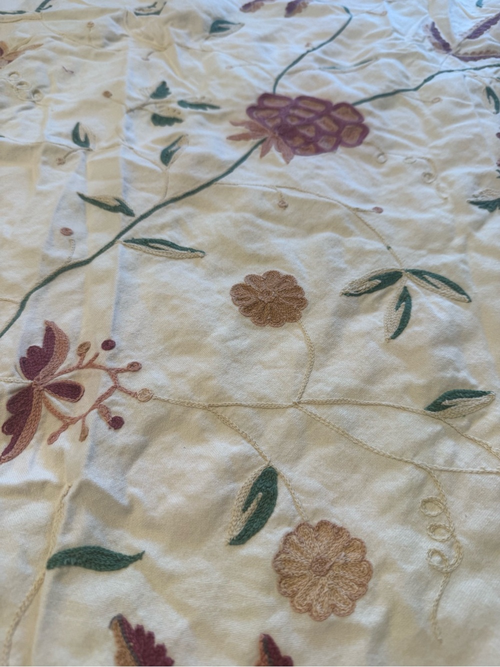 The Company Store embroidered curtains.